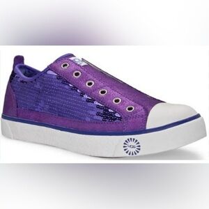 Ugg Laela Shearling Slip on Sneakers Women’s 7 Sequin Shoes Purple Bling